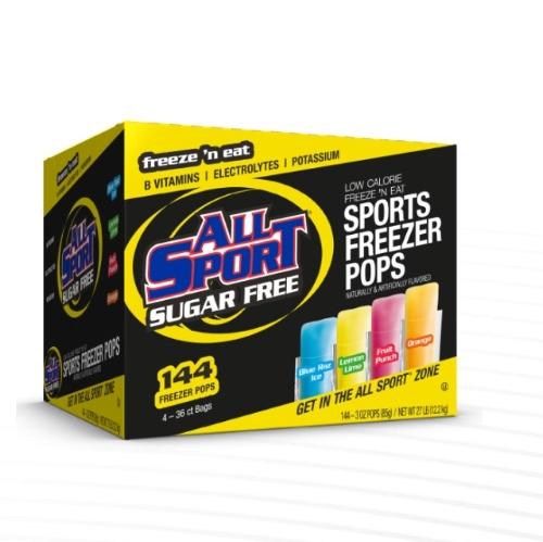ALL SPORT FREEZER POPS  ASSRT  SUGAR FREE  144 CASE