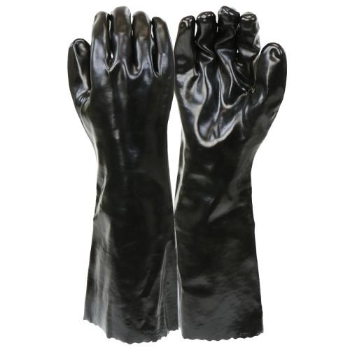 GLOVES PVC COATED BLACK 18 IN
