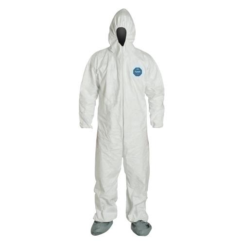 COVERALL TYVEK ATTACHED HOOD   BOOTS W ELASTIC  XXLG 25 CS
