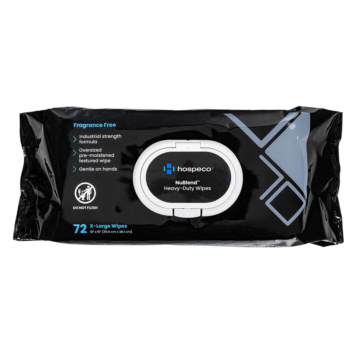 Hospeco™ NuBlend™ Heavy-Duty Industrial-Strength Pre-Moistened Textured Wipes, 10