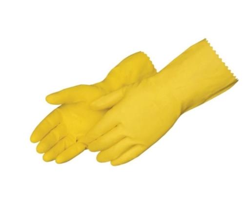 LATEX  FLOCK LINED GLOVE YELLOW 12 DZ PR-XL