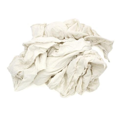 New T-shirt Rags Light Weight Washed Bulk White 50 LB 458 50