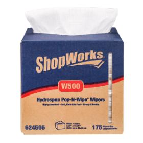 Shopworks® W500 Wipers, Hydrospun, White, 8.25