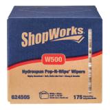 Shopworks® W500 Wipers, Hydrospun, White, 8.25