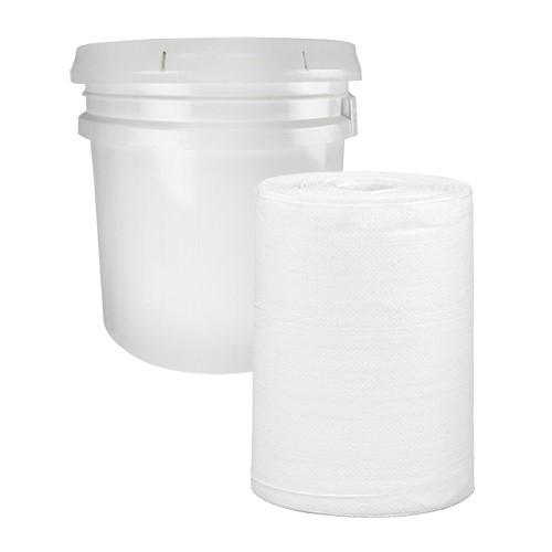 LW WHT CENTERPULL WIPER KIT  4 ROLLS  1 BUCKET W LID