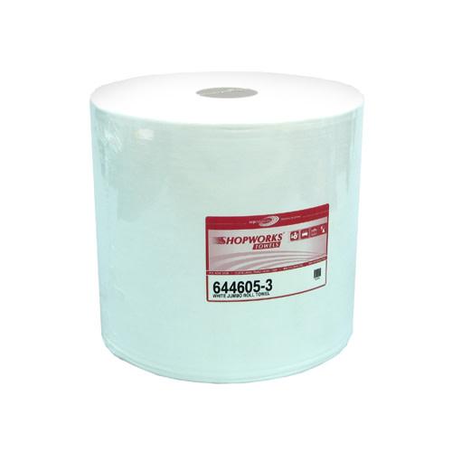 Shopworks® W700 Heavy Duty Wipers 870 Sheet  Jumbo Rolls White 3 Pack 644605 3