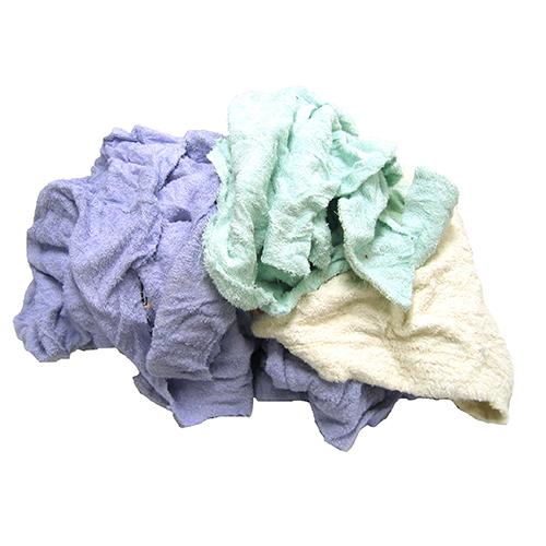 Recycled Terry Rags, Bulk, Assorted Colors, 50 lb/cs 71000 50