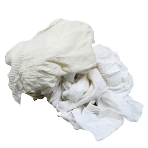 SpaceWorks® Recycled T-Shirt Rags, Knit Pack, 50 lb/cs - White 71500 50 KP