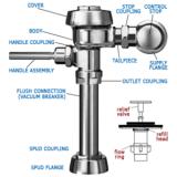 Sloan® A-1038-A Royal® Water Closet Diaphragm Assembly, 3.5 gpf, 1/ea A1038A 3301501 2