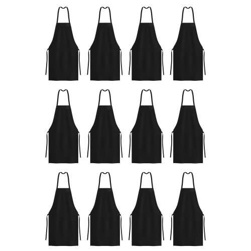 Black Spun Poly Bib Aprons