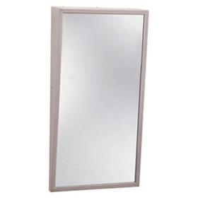 Bobrick Welded-Frame Fixed-Position Tilt Mirror, Stainless Steel, Satin - 18