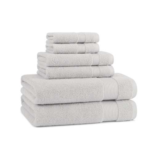 6 Piece Light Grey Bath Towel Set
