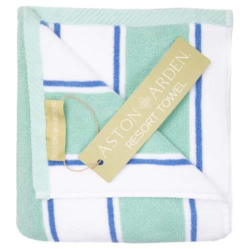 35x70 25LB Green Blue Pinstripe Towels