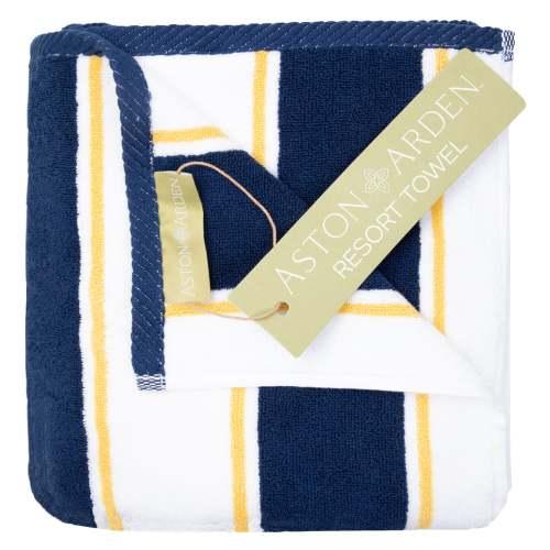 35x70 25LB Navy Yellow Pinstripe Towels