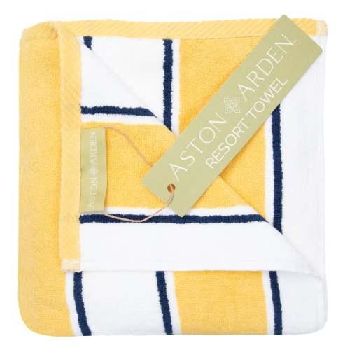 35x70 25LB Yellow Navy Pinstripe Towels