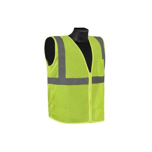 SAFETY VEST  CLASS 2  HI VIS GREEN MESH  LRG