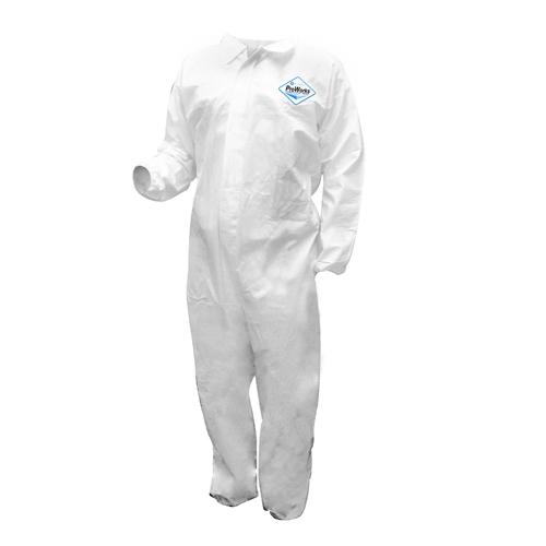 MICROPOROUS COVERALL  ELASTIC WRIST   ANKLES-WHITE-MEDIUM