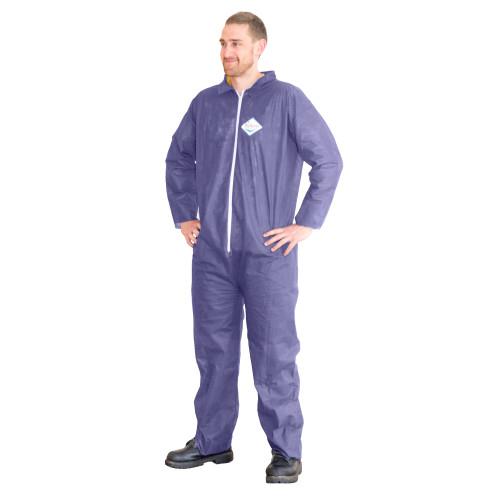 PP COVERALL BLUE OPEN WRIST AND ANKLE-LG  25 PER CASE