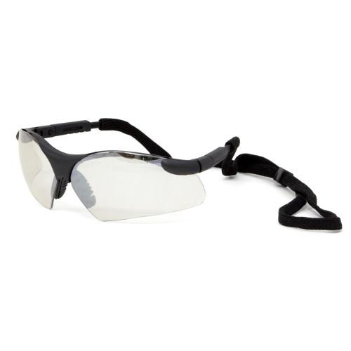 WRAP AROUND EYEWEAR W CORD BLACK FRAME  INDOOR OUTDOOR LENS