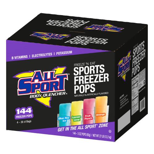 ALL SPORT FREEZER POPS  ASSORTED FLAVORS  144 CASE