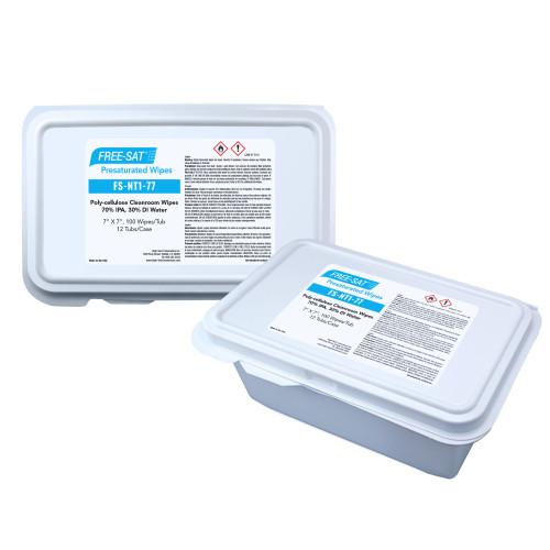FREE-SAT CLEAN-CUT PRE-SATURATED WIPE 7X7 100 TUB 12 TUBS CS
