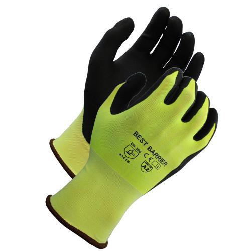 Safety Zone® Nitrile Micro-Foam Coated Cut Resistant Gloves, 18 gauge, A2, Yellow/Black, 12 pr/pk - 6 pks/cs, 2XL GCN18A2YXX
