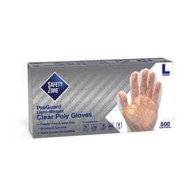 Safety Zone® Polyethylene Powder-Free Gloves, 100x100, Clear, 1 mil - Small GDPE-SM