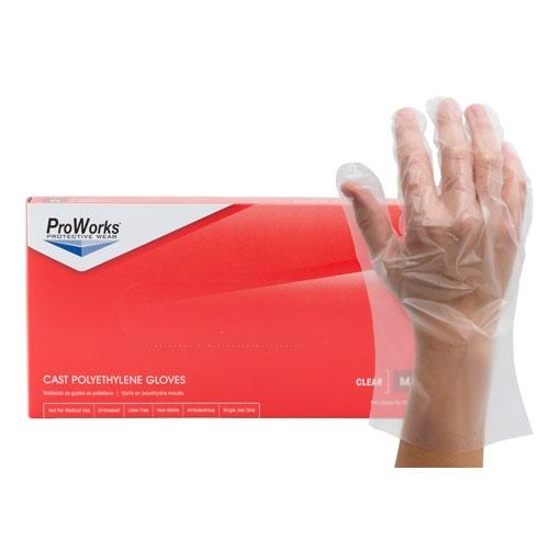 CAST POLYETHYLENE GLOVES 10 BOXES OF 100 GLOVES  XLG