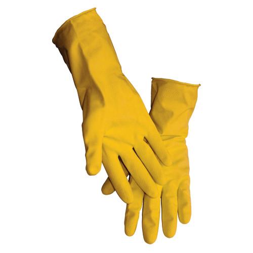 LATEX  FLOCK LINED GLOVE YELLOW 10 DZ PR-SM
