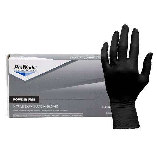 Safety Zone® Nitrile Powder Free Exam Gloves, 10x100, Black, 7 mil - 2XL GL N107FXX
