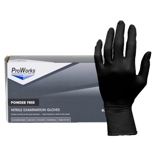 NITRILE POWDER FREE EXAMINATION GLOVE BLACK 10 100-XXLG