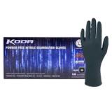 KODA® Nitrile Powder-Free Exam Gloves, Textured, 10x100, Black, 5.5 mil - XS GL NCF235BKFXS