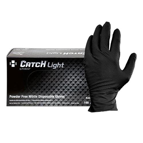 BLACK NITRILE POWDER FREE TEXTURED GLOVES  LG 10 100