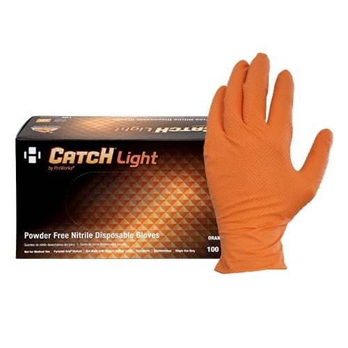 ORANGE NITRILE POWDER FREE TEXTURED GLOVES  MED 10 100