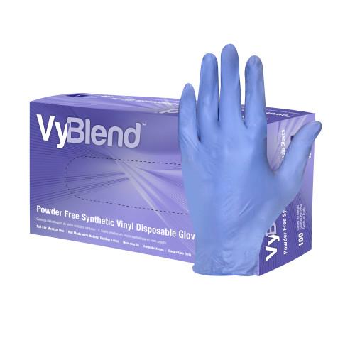 VINYL POWDERFREE DISPOSABLE GLOVES VIOLET BLUE MD 10 100