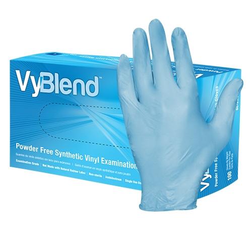SYNTHETIC VINYL POWDER FREE EXAM GLOVES BLUE -LG 10 100