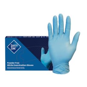 Safety Zone® Nitrile Powder Free Exam Gloves, 10x100, Blue, 4.5 mil - X-Large GNPR-XL-1M