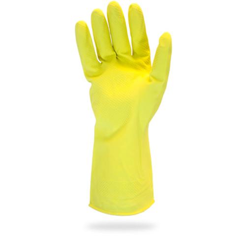 GLOVE LATEX YELLOW FLOCK LINED GRFY SM 1C