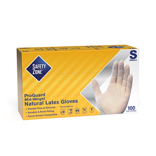Safety Zone® Latex Powder-Free Gloves, Textured, 10x100, Natural, 5 mil - Small GRPR SM 1 T