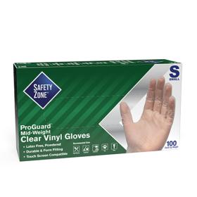 Safety Zone® Vinyl Powdered Gloves, 10x100, Clear, 3 mil - Small GVDR-SM-1