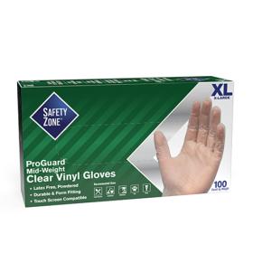 Safety Zone® Vinyl Powdered Gloves, 10x100, Clear, 3 mil - XL GVDR-XL-1
