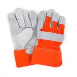 Safety Zone® Premium Grade Leather Palm Gloves, Gray/Orange, X-Large GWLPSGX