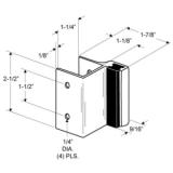 Restroom Partition Pilaster Pack 1-1/8 One Ear J 15210 2