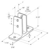 Restroom Partition Urinal Screen Bracket Two Ear 1 J 1610 2