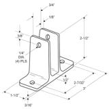 Jacknob® Two Ear Wall Bracket, 3/4