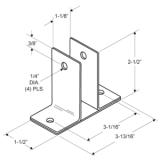 Restroom Partition Wall Bracket Two Ear 1-1/8 CRSS J 1779 2