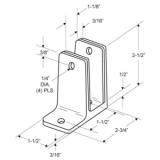 Jacknob® One Ear Wall Bracket, 1-1/8