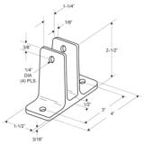 Restroom Partition Wall Bracket Two Ear 1-1/4 J 1830 2