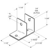 Restroom Partition Wall Bracket One Ear 1-1/4 (Mini) CRSS J 1859 2