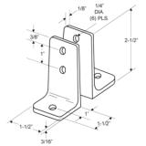 Jacknob® Wall Bracket, Two Piece, Stainless Steel, 1/ea (1863) J 1863 2